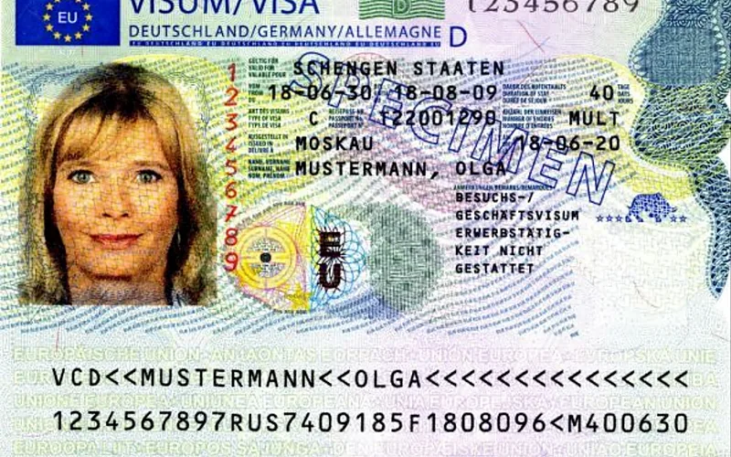 Facsimile di visto Schengen